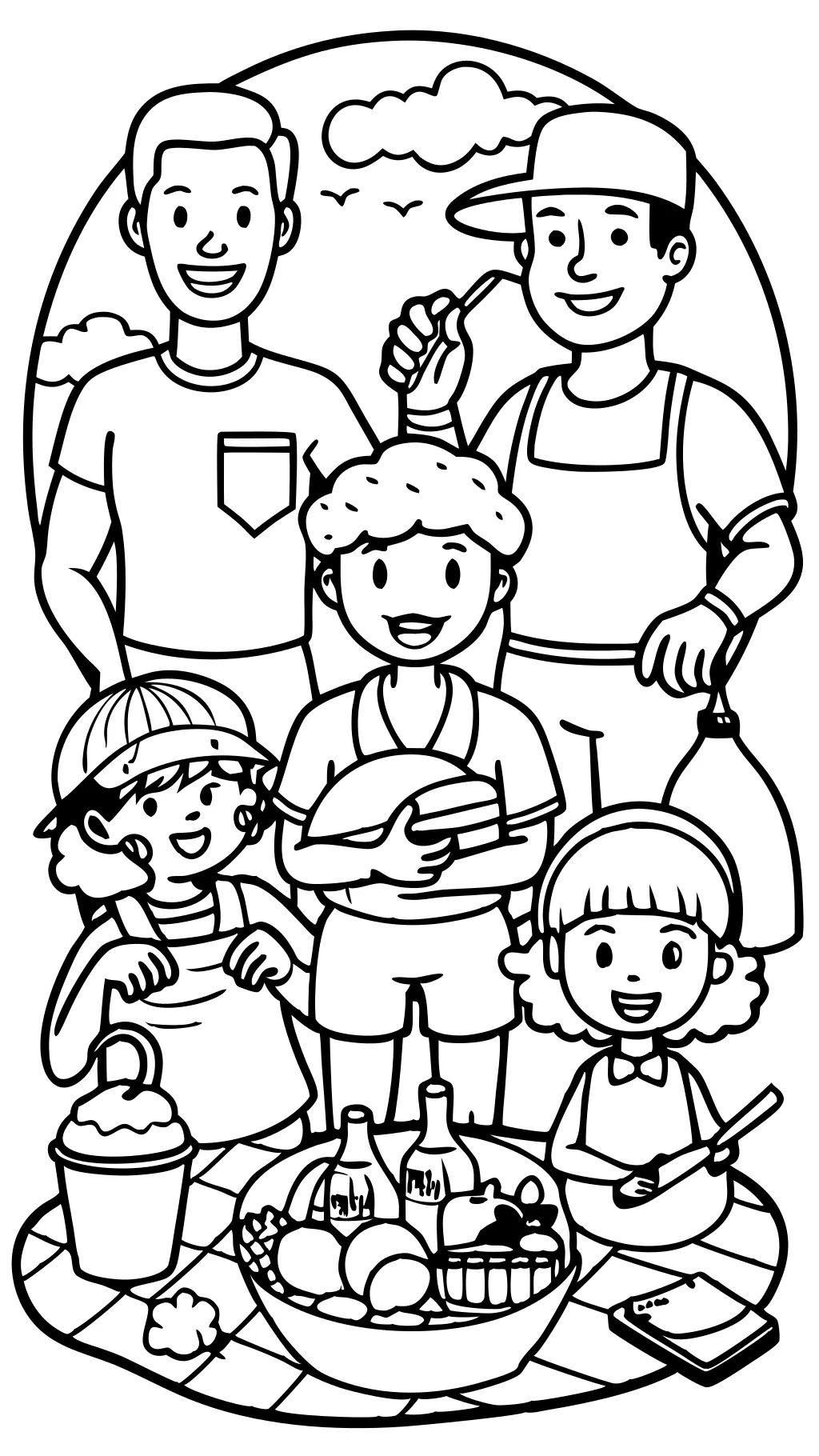 coloring pages of families